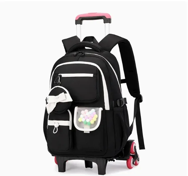sac à dos à roulettes pour filles, sac à roulettes pour l'école pour enfants, sacs à roulettes pour l'école primaire, le collège et le lycée, sac à dos à roulettes pour filles