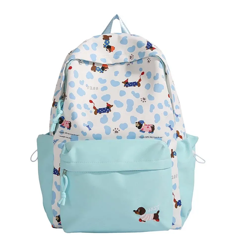 sac à dos en nylon pour étudiants, motif teckel, décontracté, durable, avec sangles fixes, en polyester, grande capacité, pour usage quotidien