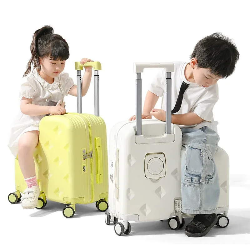 valise à roulettes 2-en-1 pour enfants, petite valise de cabine 18/20 pouces avec porte-gobelet pour garçons et filles, idéale pour les étudiants