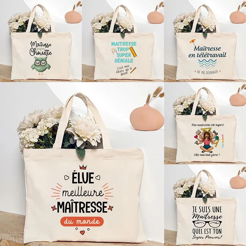 Sac fourre-tout de shopping de mode pour femmes avec professeur de Chouette et sac à bandoulière design hibou cadeau pour éducatifs Cadeau Maitresse D'école