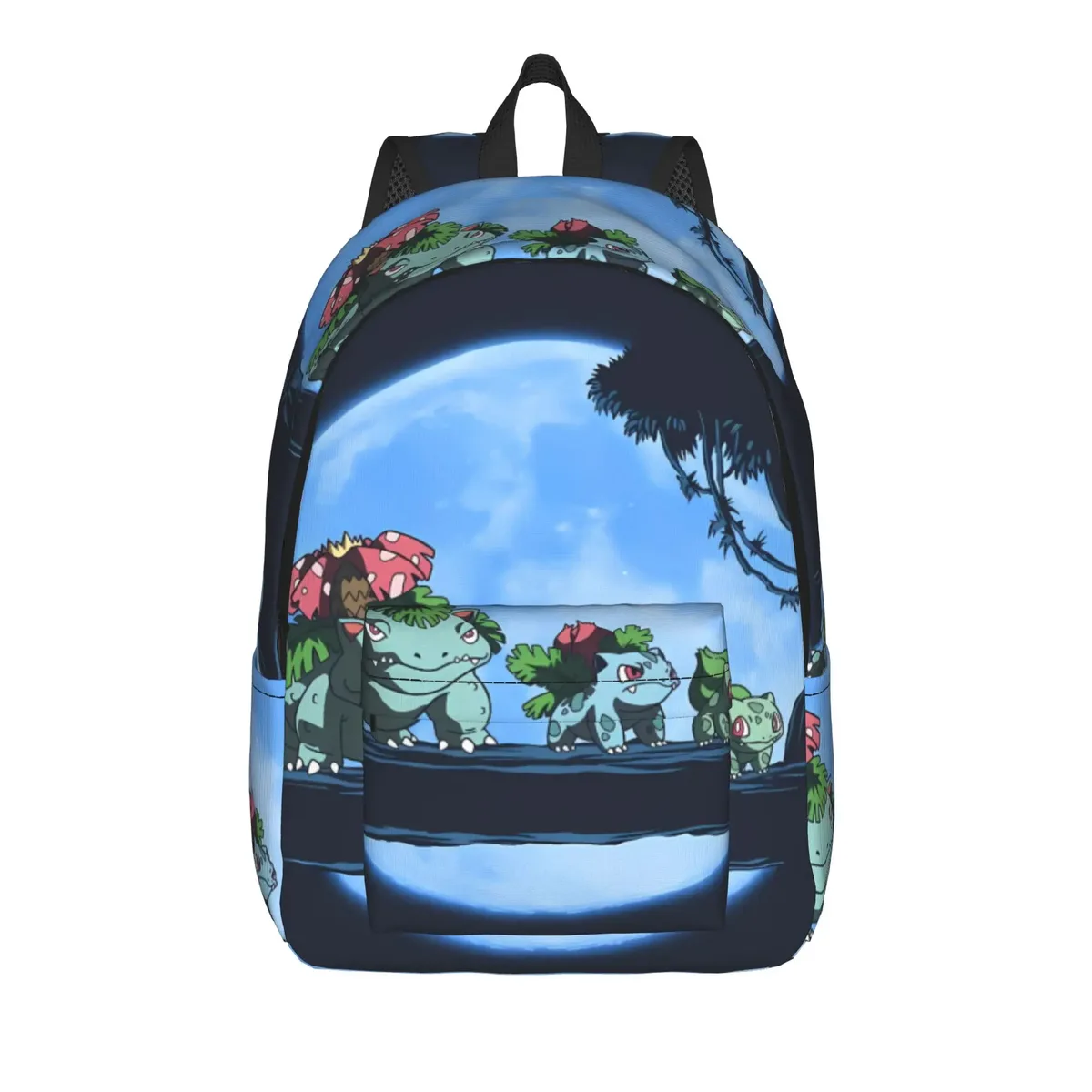 sac à dos de voyage bulbasaur forest cartoon, sacs à dos de voyage pour hommes, sacs d'école secondaire à motifs colorés, sac à dos cool