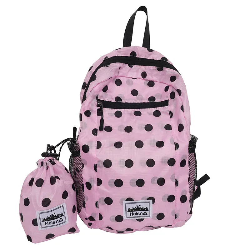 sac à dos décontracté à pois pour femme, idéal pour les voyages, le sport en plein air, l'escalade, le transport quotidien et les loisirs