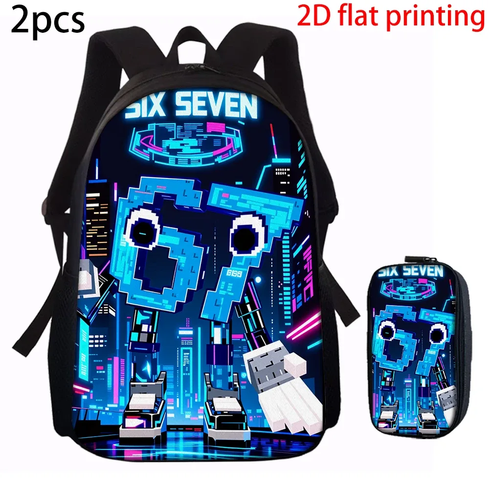ensemble de sacs à dos imprimés avec des chiffres de dessin animé 67, légers, grande capacité, pour l'école, le voyage, cadeau parfait pour enfants, 1/2/3/4/5 pièces