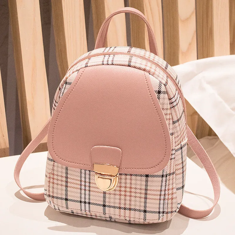 Nouveau mini sac à dos bandoulière pour adolescente, sac à main à carreaux pour femme, sac à bandoulière pour téléphone, style coréen, nouveau modèle tendance pour femme