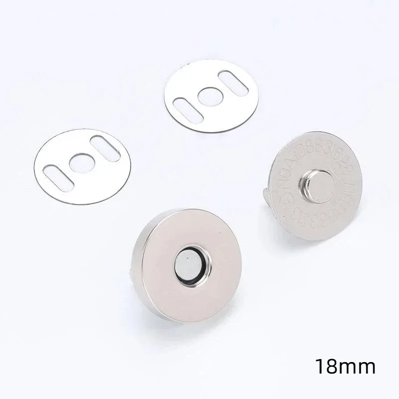 lot de 10 boutons-pression magnétiques pour sac à main, sac à bandoulière en cuir, portefeuille, sans couture, fermeture à loquet, réparation, diamètre 14mm 18mm