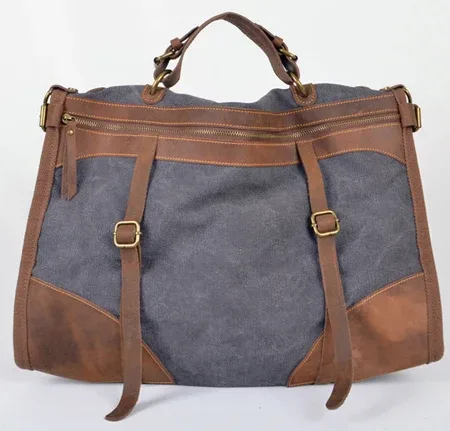 sac de voyage vintage rétro militaire en toile et cuir pour hommes, sac de sport, sac de week-end, sac de nuit, sac à main tendance