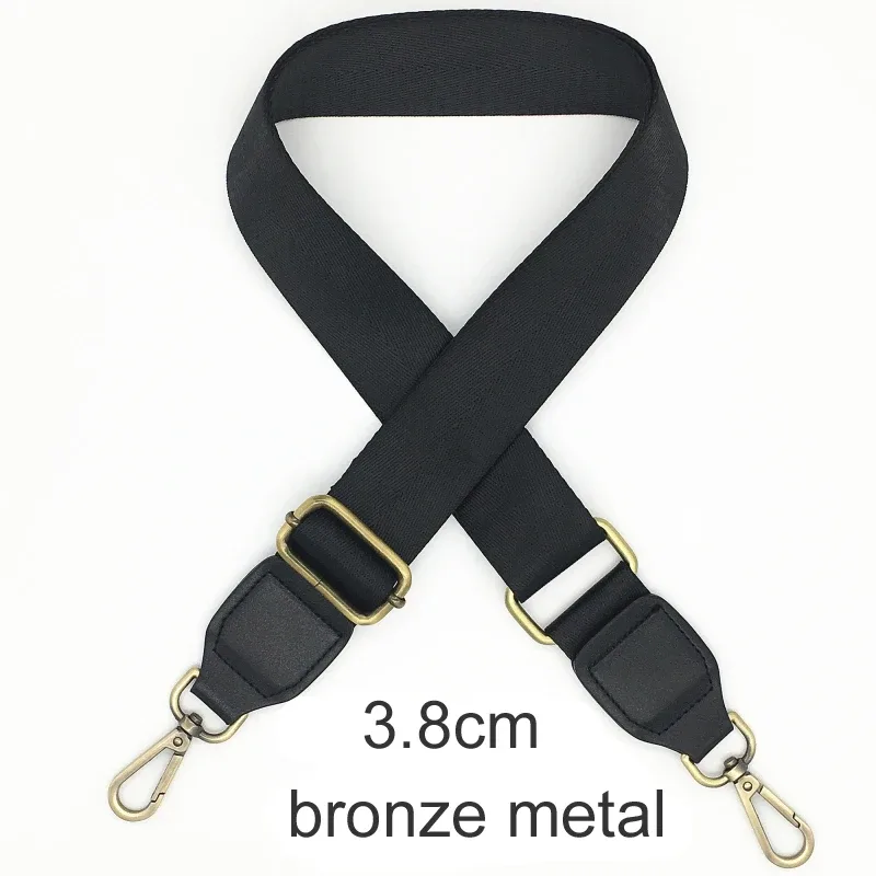 sangles de sac de couleur noire pour femmes, sacoches à bandoulière, ceinture large réglable, accessoires de pièces de sac à bandoulière