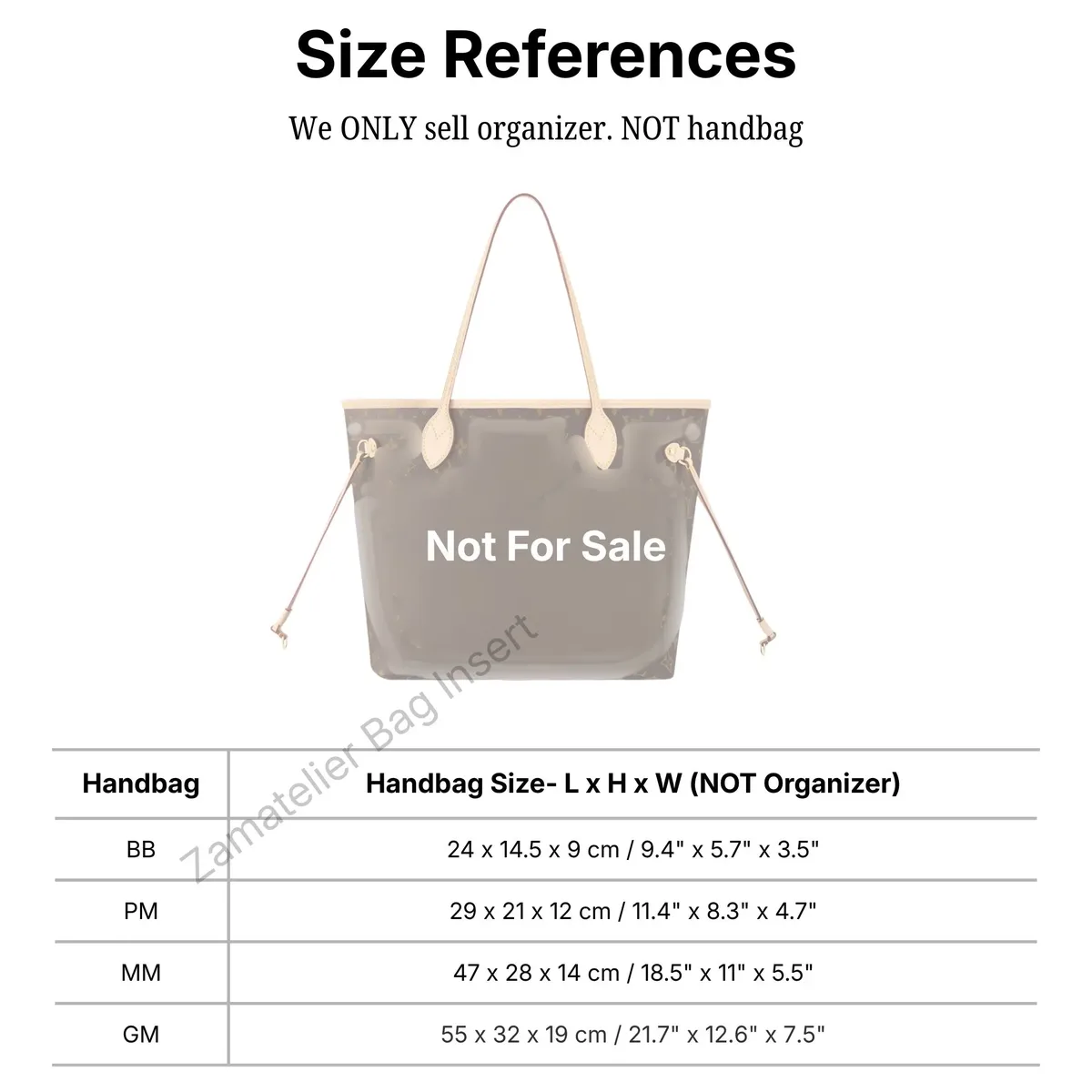 organisateur de sac pour neverfull tote bb/pm/mm/gm, doublure en feutre avec pochette pour ordinateur portable et emplacement pour stylo