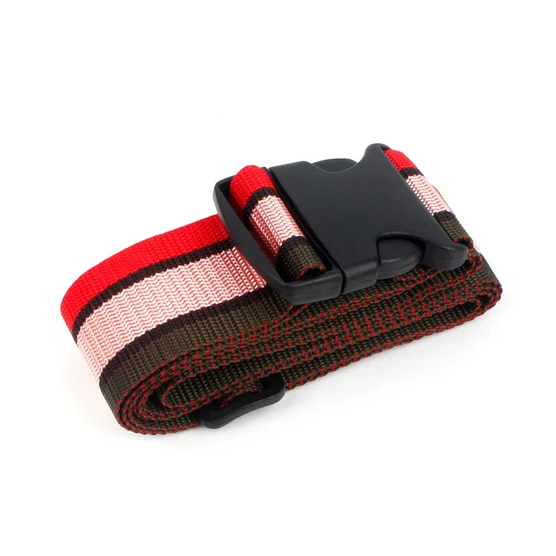 sangles de bagages de forme droite pour valise, ceinture de bagage en polyester avec boucle à dégagement réglable, accessoire de voyage