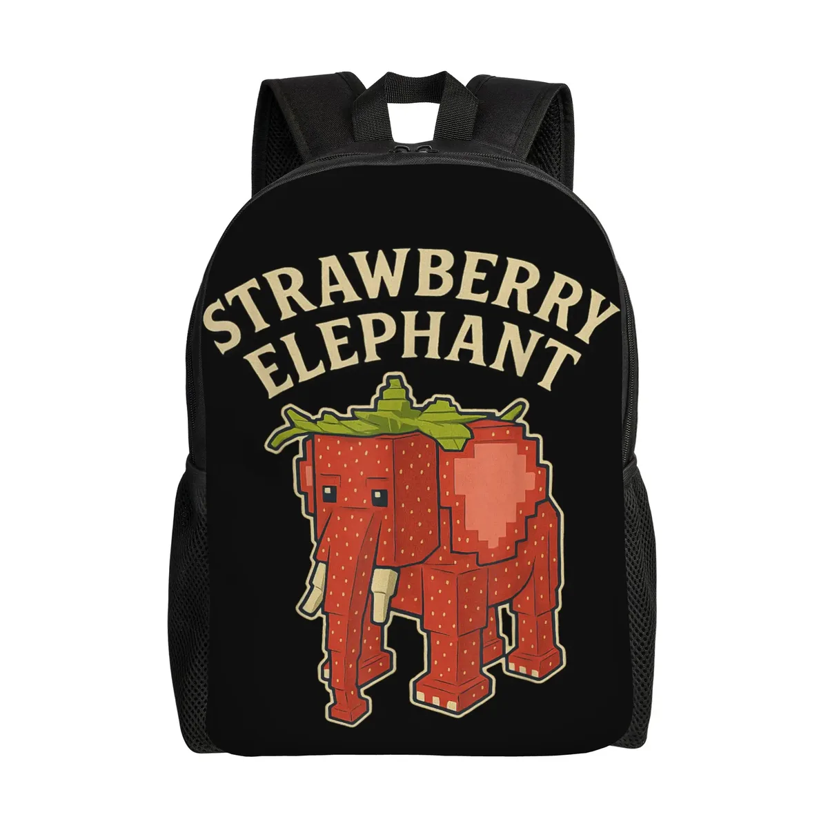 sac à dos tendance et durable pour étudiants et professionnels, motif meme 'strawberry elephant italian brainrot', amusant, pour hommes et femmes, sac à bandoulière pour ordinateur portable