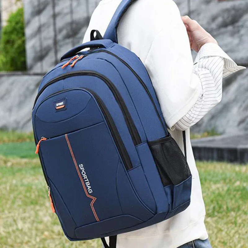 sac à dos fonctionnel multi-poches, sac à dos en nylon avec fermeture éclair sécurisée, adapté à la randonnée, aux voyages de week-end et au travail au bureau