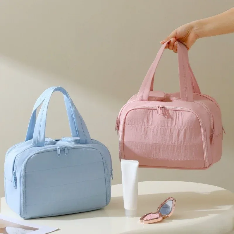 trousse de maquillage portable multi-poches avec fermeture éclair, organisateur cosmétique pour voyage et usage domestique, grande capacité, pochette de rangement pour articles de toilette