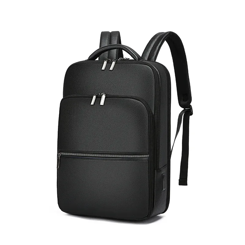 sac à dos d'affaires résistant à l'usure pour hommes, sac d'ordinateur avec chargeur usb de 15.6 pouces, sac à dos de banlieue simple de grande capacité