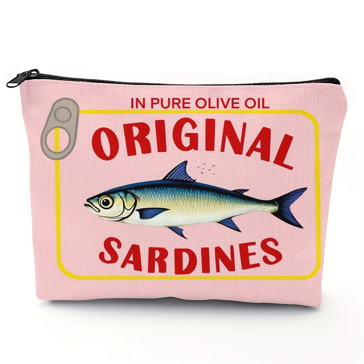 trousse de maquillage unisexe légère et durable – design vintage sardines olive oil