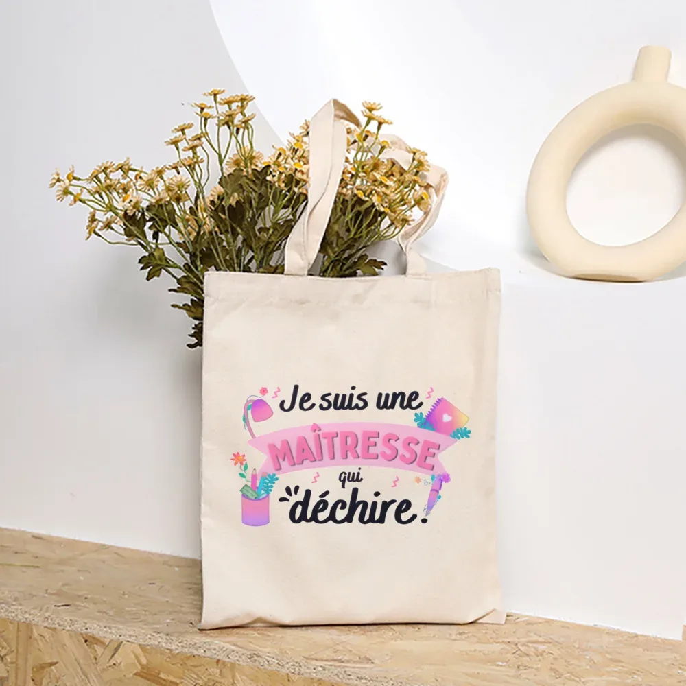 merci maîtresse femmes sacs à main mode toile sac à bandoulière grande capacité sacs fin de l'école année cadeau entreprise