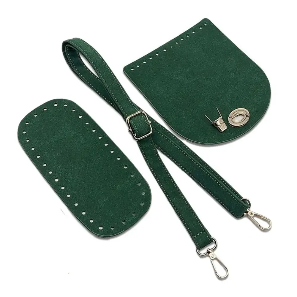 lot de 3 pièces : sangle de sac à bandoulière en cuir couleur unie, fond de sac en pu de remplacement, accessoires de sac diy, accessoires de quincaillerie faits main
