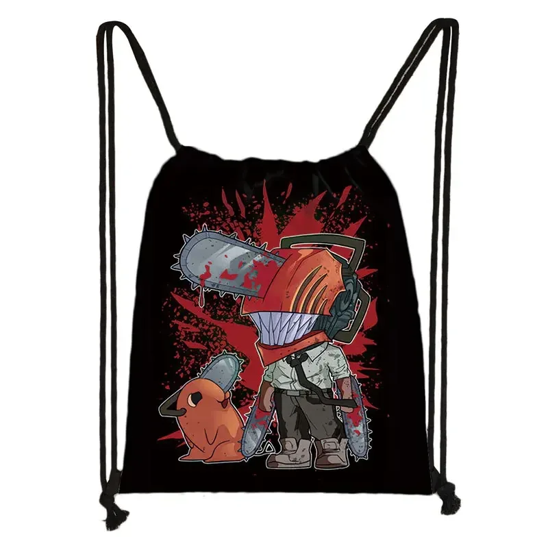 sac à dos de voyage avec tronçonneuse pour homme et femme, imprimé de proximité, denji pochita makima manga harajuku