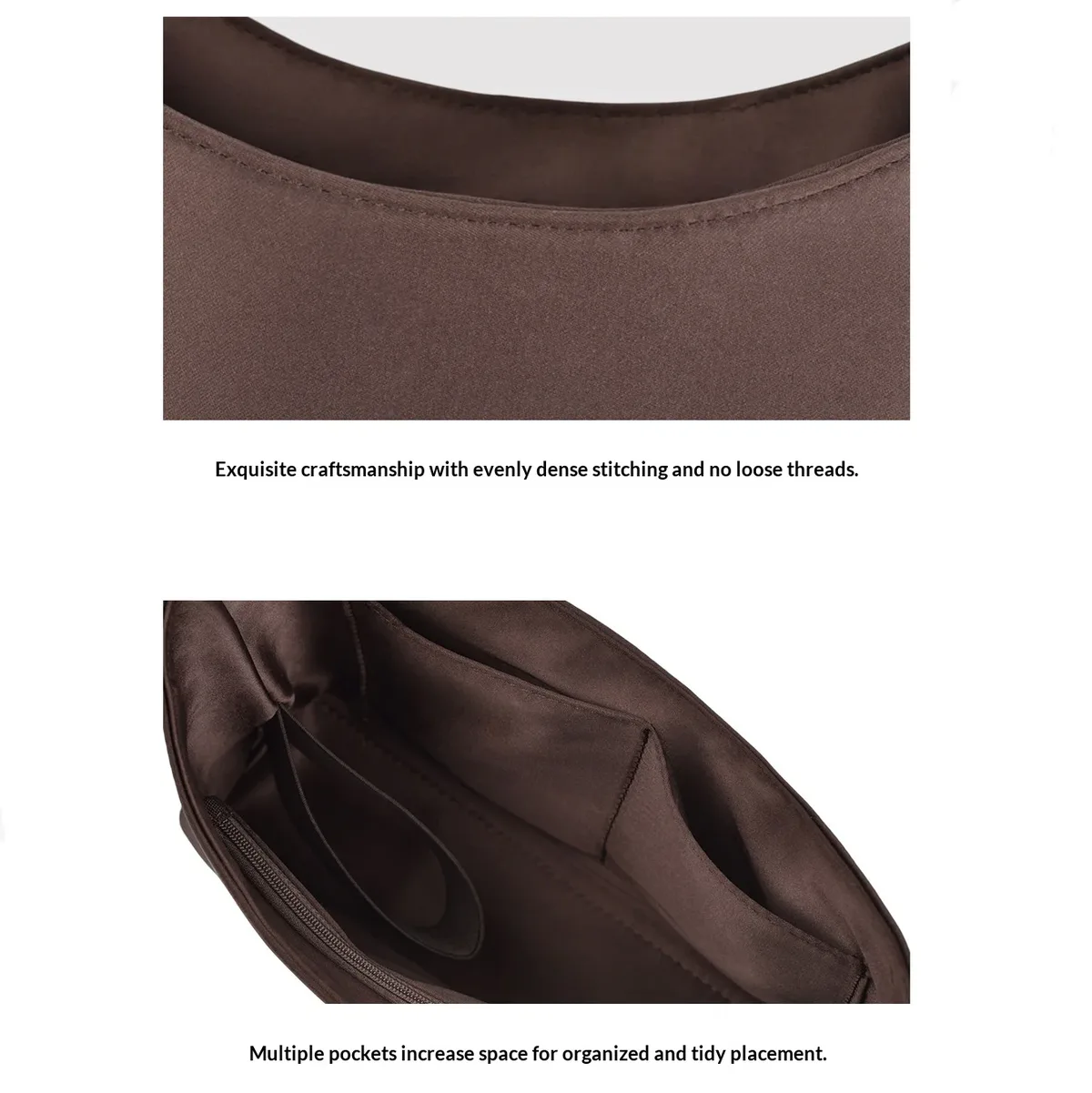 organisateur de sac à main en nylon sur mesure pour brooklyn 28, léger, imperméable, avec poche zippée, pour maintenir la forme et protéger le sac.