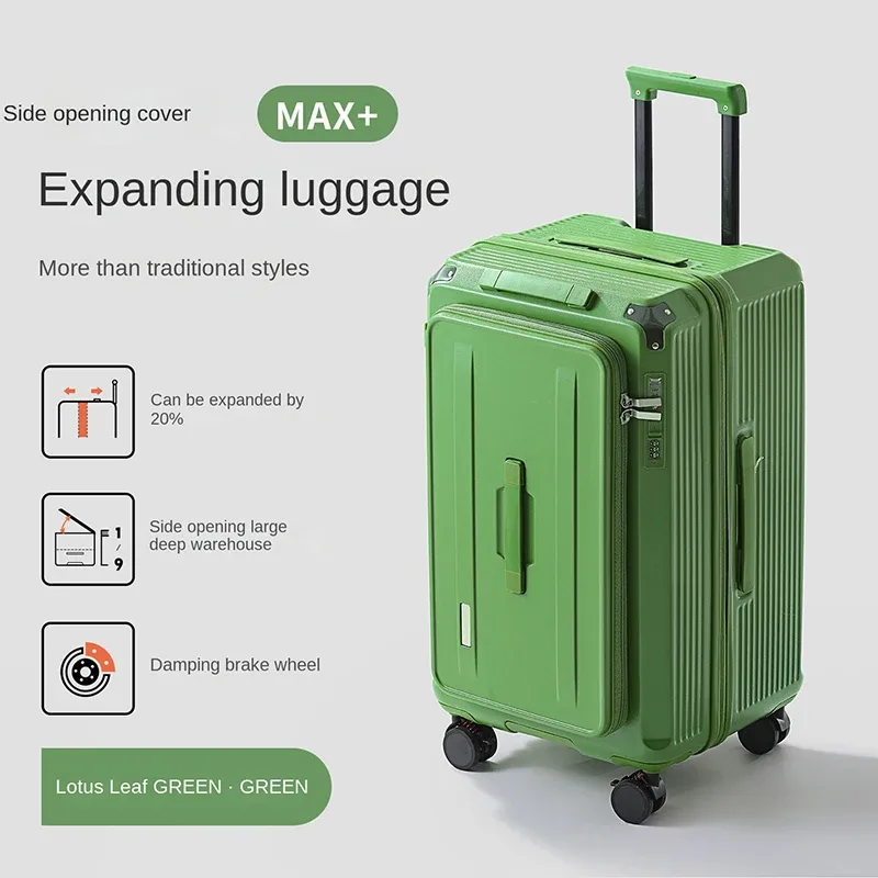 valise à ouverture latérale 28 pouces, grande capacité, extensible, valise à roulettes épaissie 24/26 pouces, valise cabine 20 pouces avec 5 roues