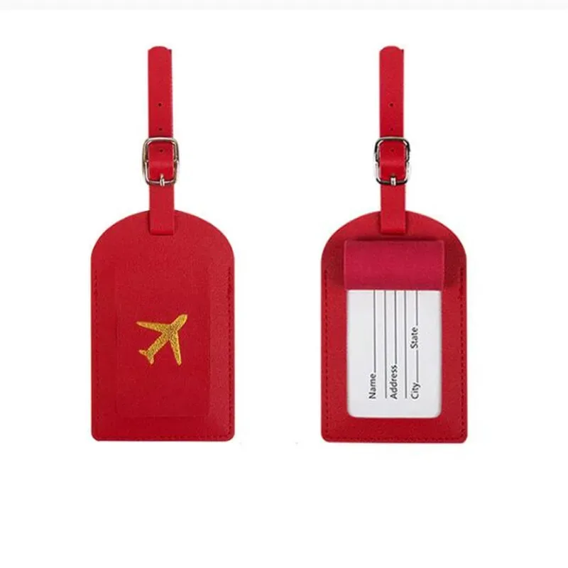étiquette de bagage portable en cuir pu, identification de valise, porte-adresse, carte de passeport de voyage, sac de planche à bagages, étiquette de nom et d'identité, 1pc
