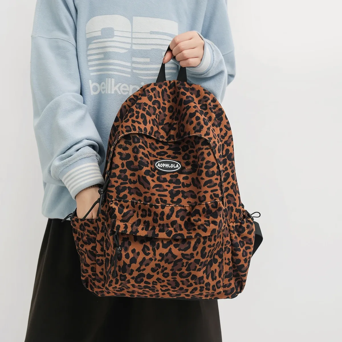 matériel en daim imprimé léopard femme sac à dos école livre sacs pour adolescentes femme étudiant dame loisirs bagpack