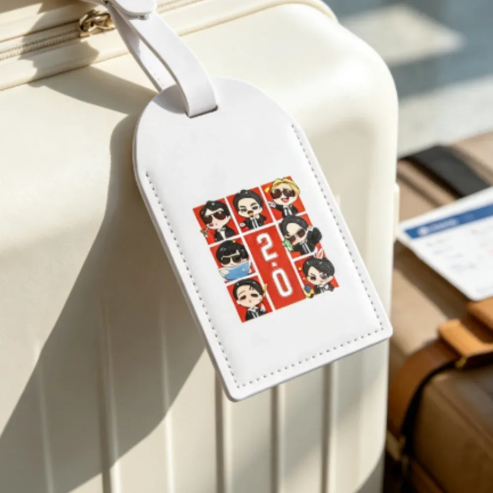 étiquette de bagage personnalisée arirang 2.0 world tour 2026 en pu, étiquette d'identification de sac de voyage durable et tendance, cadeau idéal pour les fans de k-pop