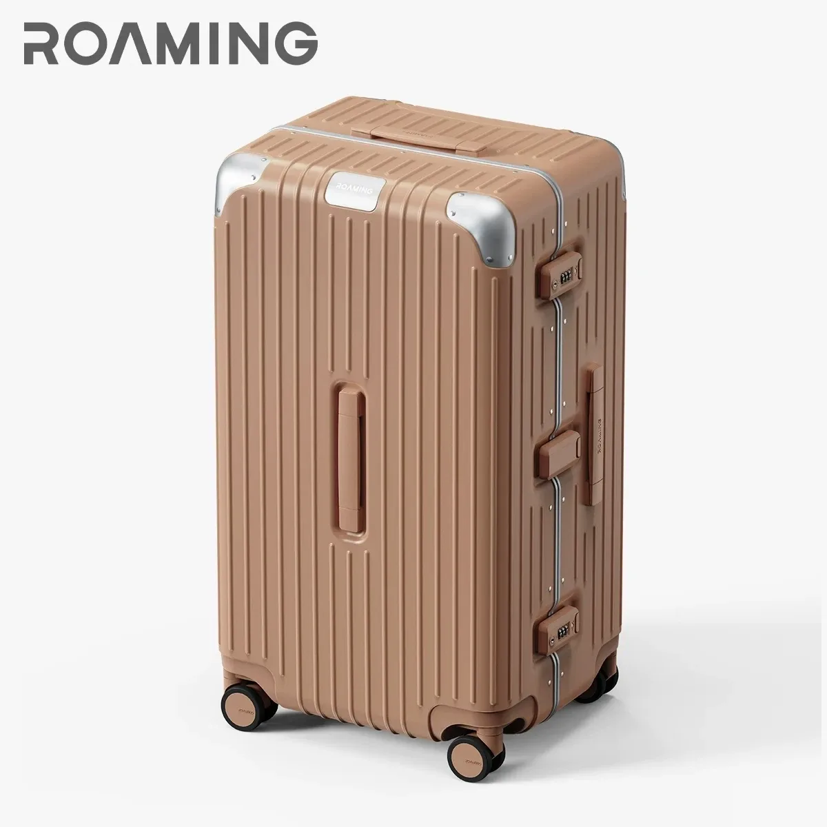 valise de luxe roaming en matériau pc avec cadre en alliage d'aluminium, serrure tsa, bagage à roulettes, grande capacité, 20/24/26/28/30 pouces