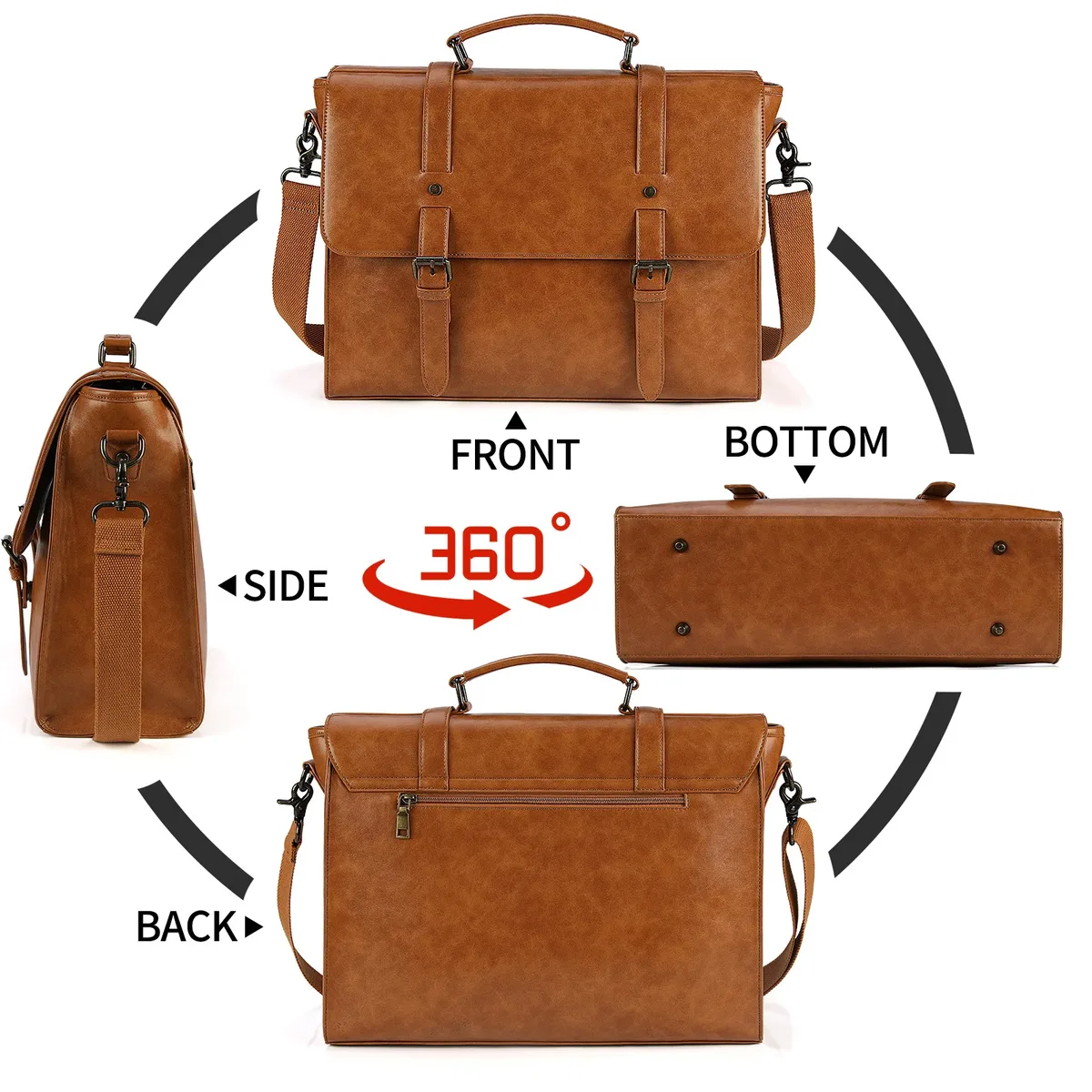 sac bandoulière vintage en pu pour homme, sacoche d'affaires pour ordinateur portable, sac messager