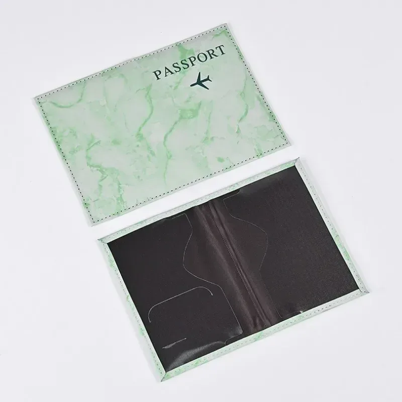 couverture de passeport en cuir pu, style marbre, sacs à clip, portefeuille de voyage, porte-passeport, livre, porte-documents, voyage à l'étranger, hommes et femmes