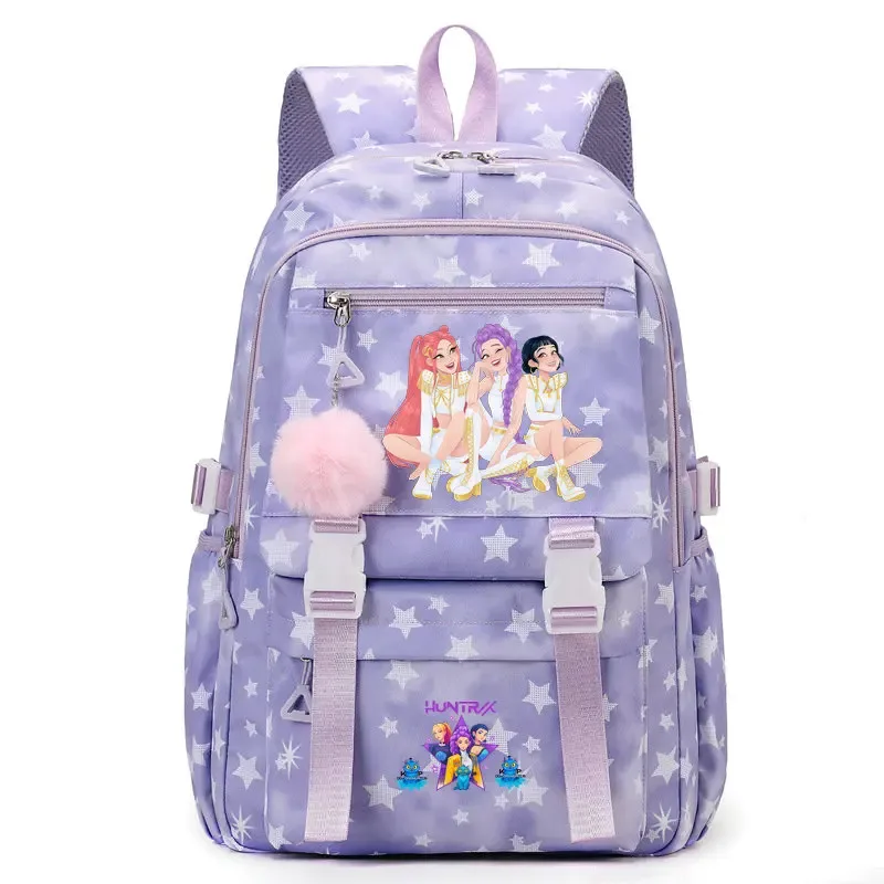sacs à dos d'école kpop demon hunters, sacs d'école pour étudiants, sac à dos de voyage à la mode pour filles, sac à dos étanche avec fermeture éclair, sac à dos pour ordinateur portable