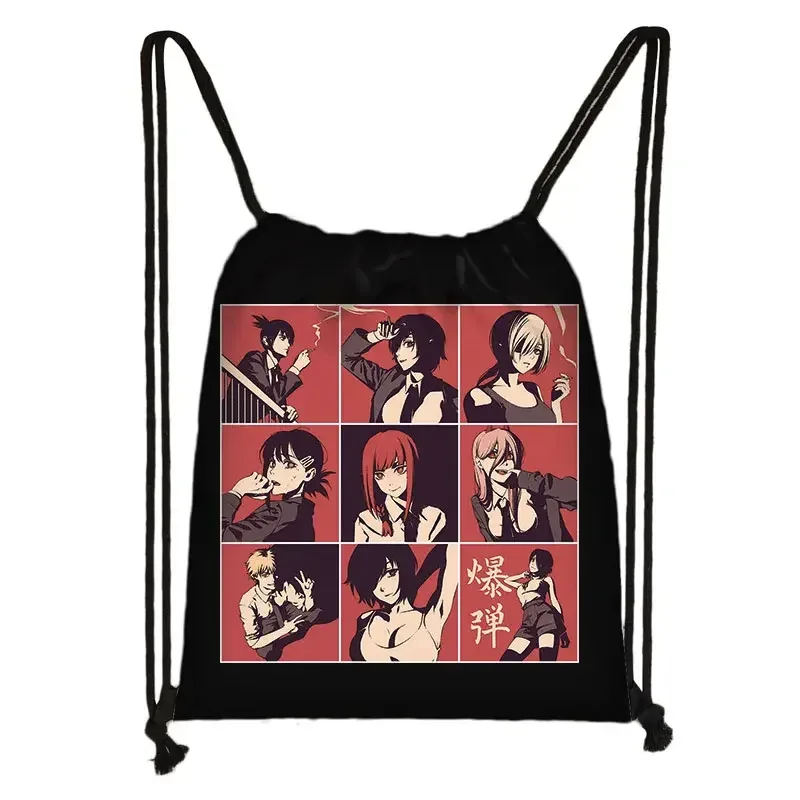 sac à dos de voyage avec tronçonneuse pour homme et femme, imprimé de proximité, denji pochita makima manga harajuku
