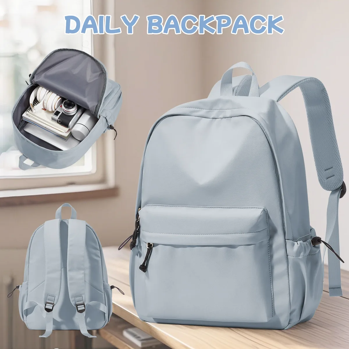 sac à dos d'école pour fille, sac à dos esthétique pour femme, joli sac à livres preppy college, sac à dos léger décontracté pour ordinateur portable, antivol