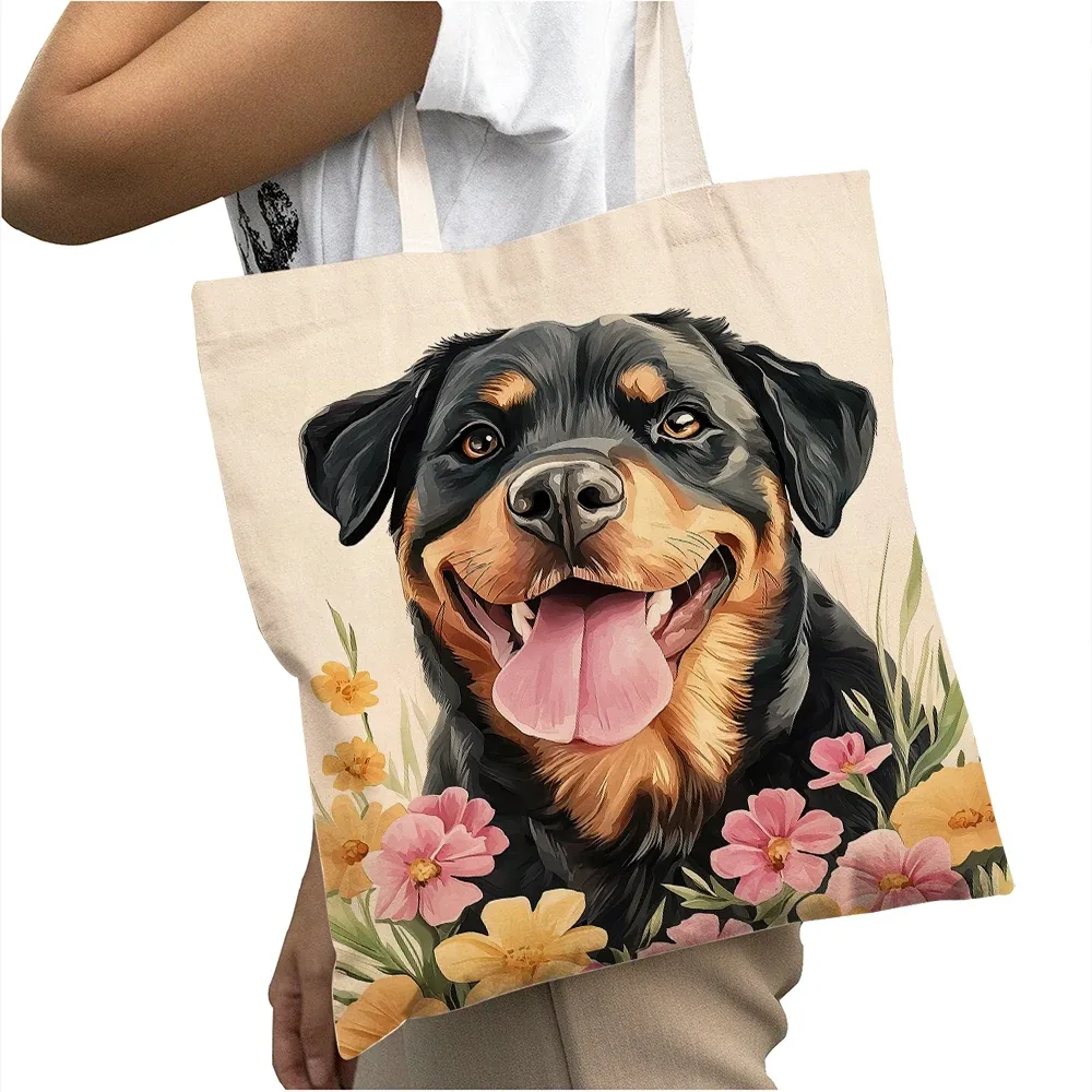 sac à main pour femme avec motif de chien mignon (corgi, golden retriever, pug), sac de shopping grande capacité, sac à bandoulière pour enfant