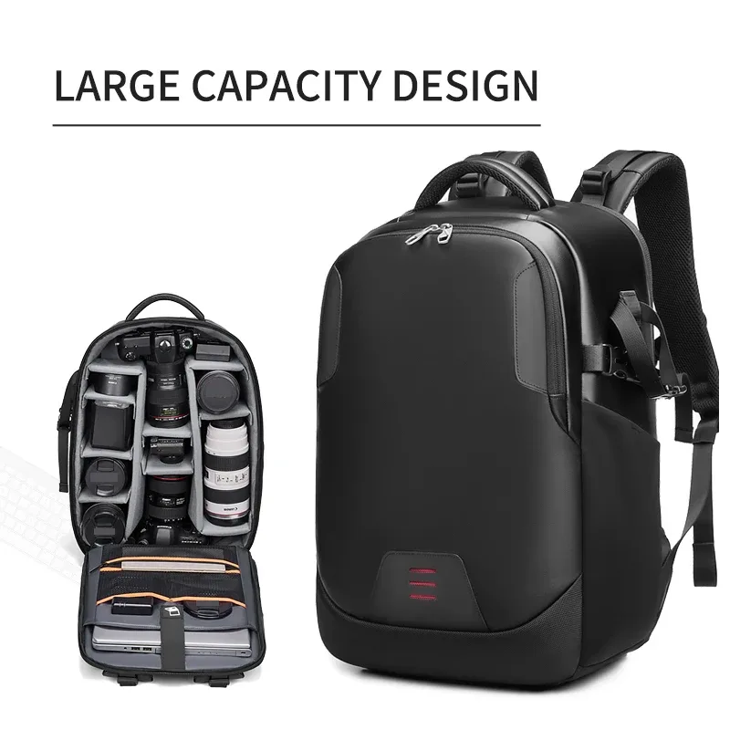 Sac à dos professionnel pour appareil photo reflex numérique pour hommes, avec support pour trépied, transformable en sac à dos de voyage étanche de 40 L pour ordinateur portable de 16 pouces