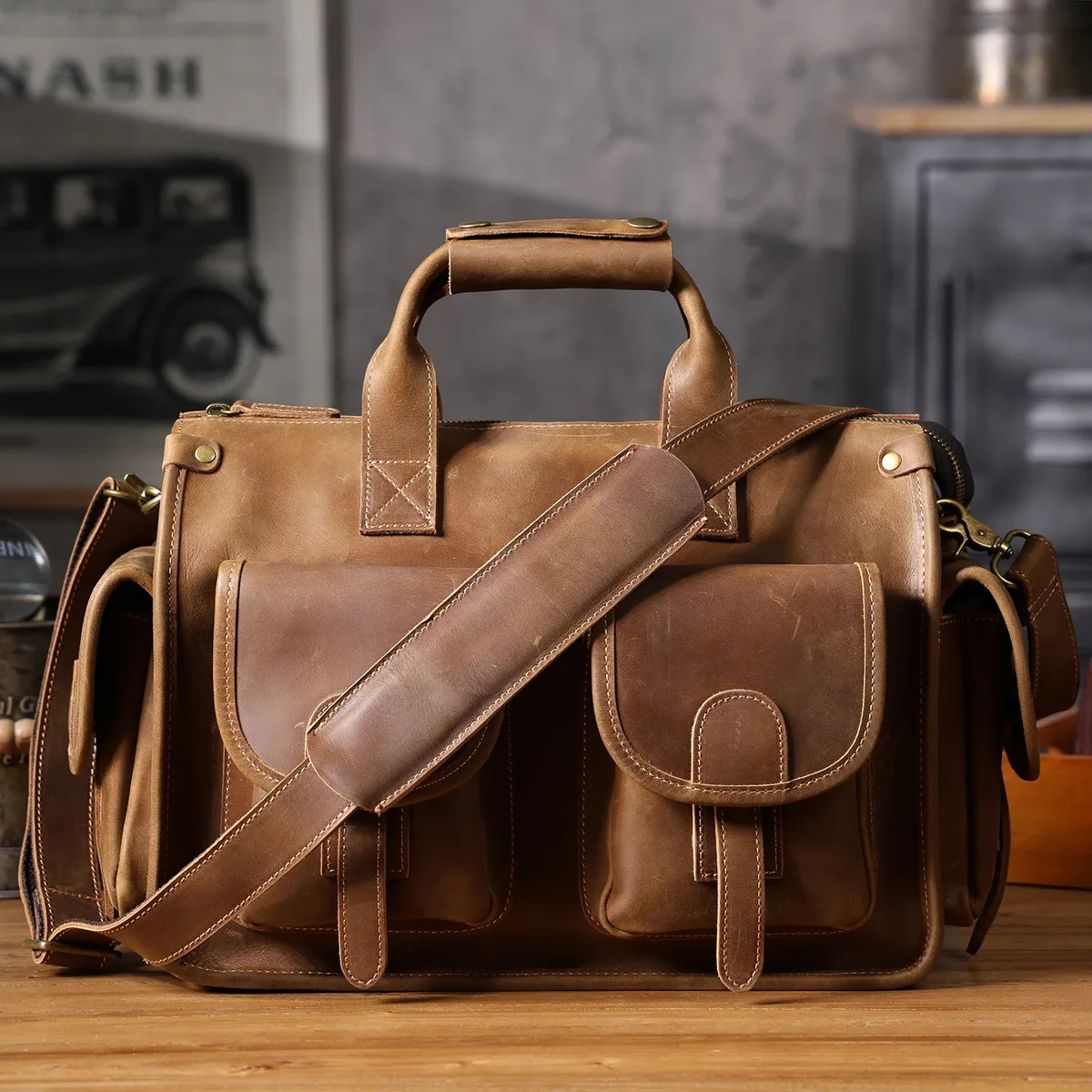 s. punta ker-sac à main vintage en cuir group pour homme, sacoche pour ordinateur portable de 14 pouces, en peau de vache, cadeau d'urgence