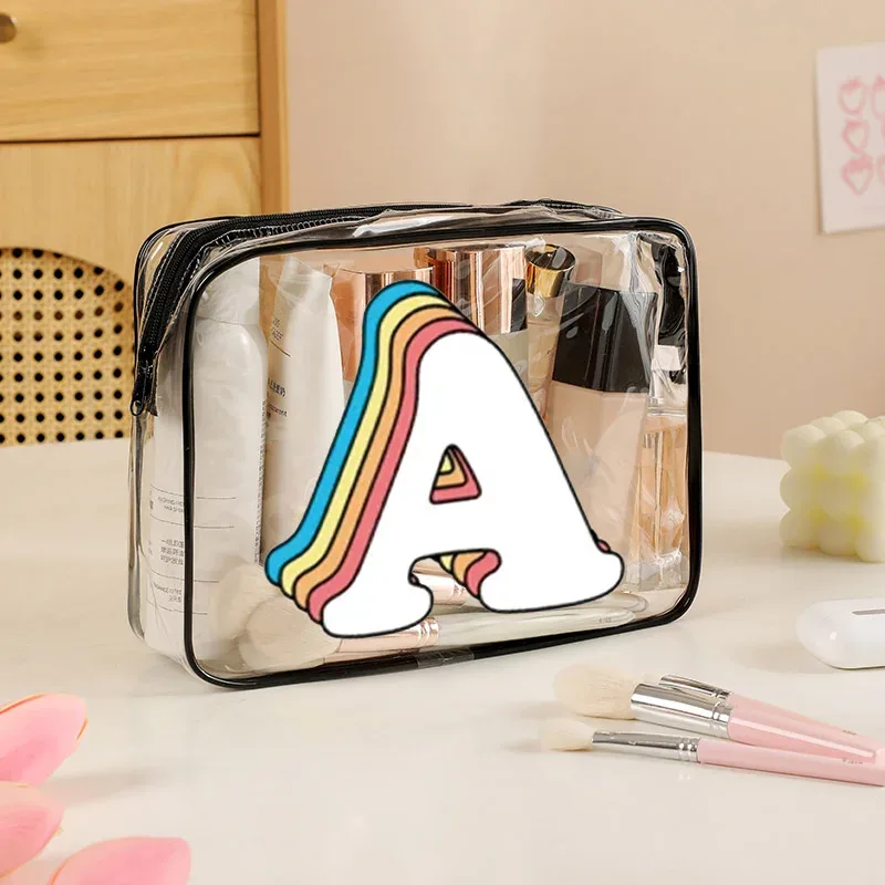 bouquet a-z sac de rangement de voyage sacs à cosmétiques étuis transparents imperméables en pvc sac de lavage en plastique à fermeture éclair de grande capacité portable