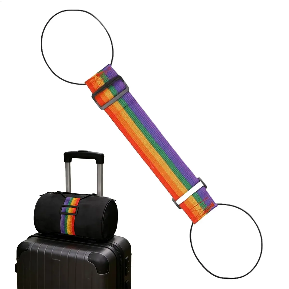 sangles de connexion pour bagages, arc-en-ciel, réglables, antivol, rallonges pour valises, sacs à dos de voyage et sacs de sport