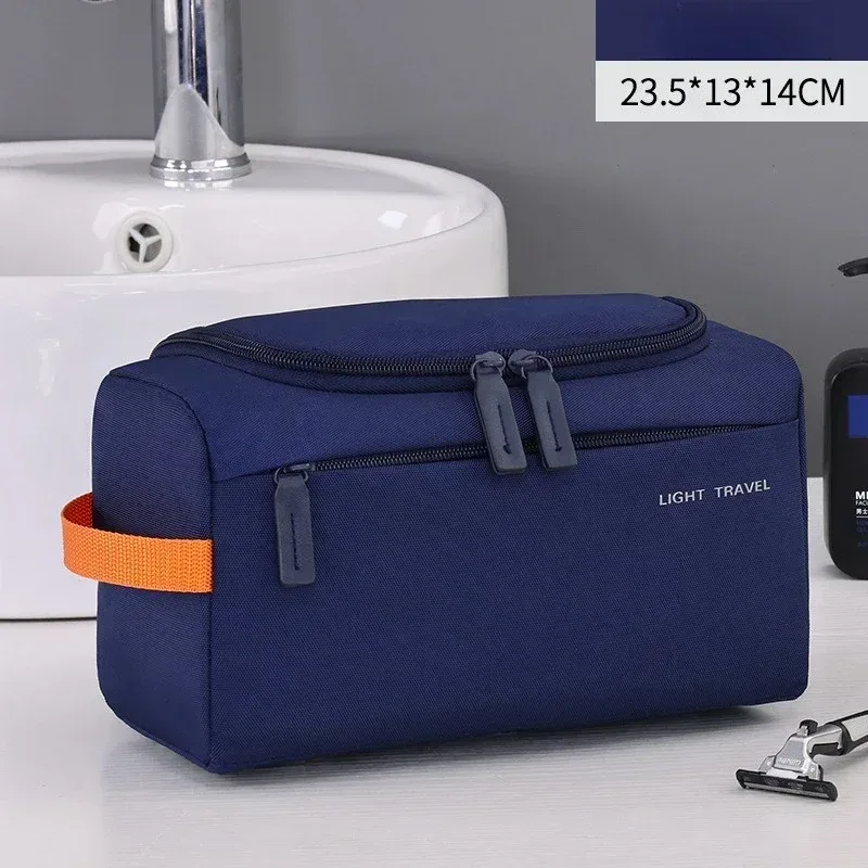 trousse de toilette de voyage 3 en 1 pour hommes, organisateur de toilette oxford, kit dopp, trousse de rasage résistante à l'eau, trousse à cosmétiques, organisateur de maquillage