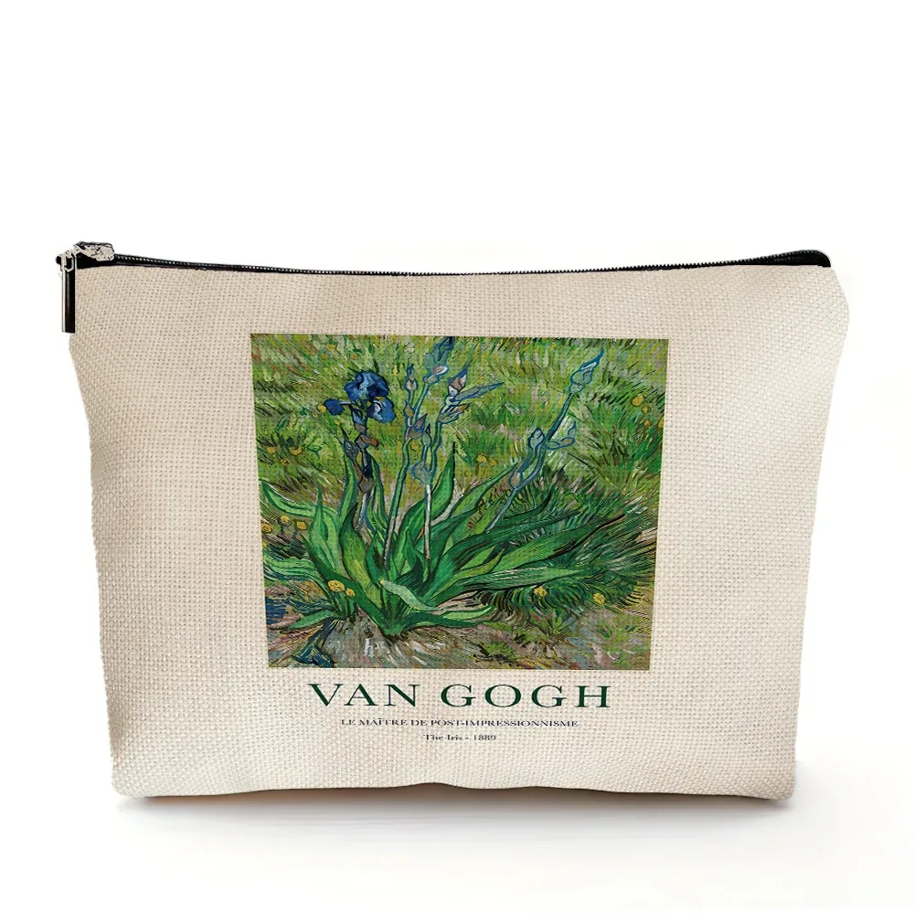 vincent van gogh femmes sac cosmétique nuit étoilée double impression dame sacs de maquillage de mariage fille voyage sac à main organisateur portefeuille