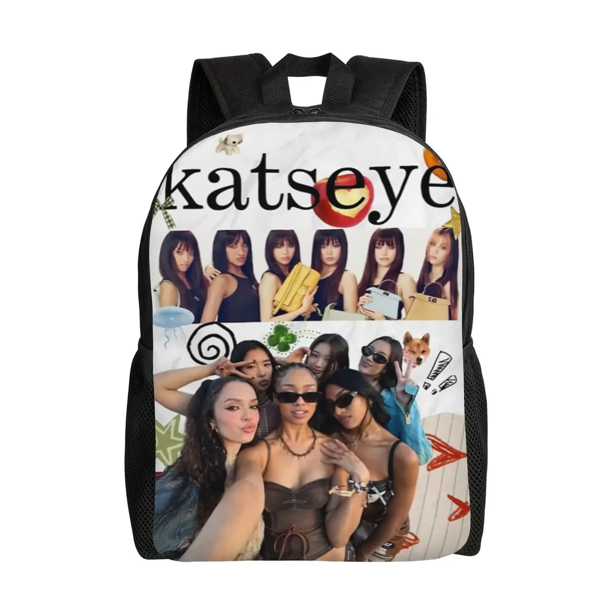 sac à dos katseye kpop pour hommes, femmes, adolescents, lycéens, sac à dos d'affaires, sacs en toile pour l'université, durables