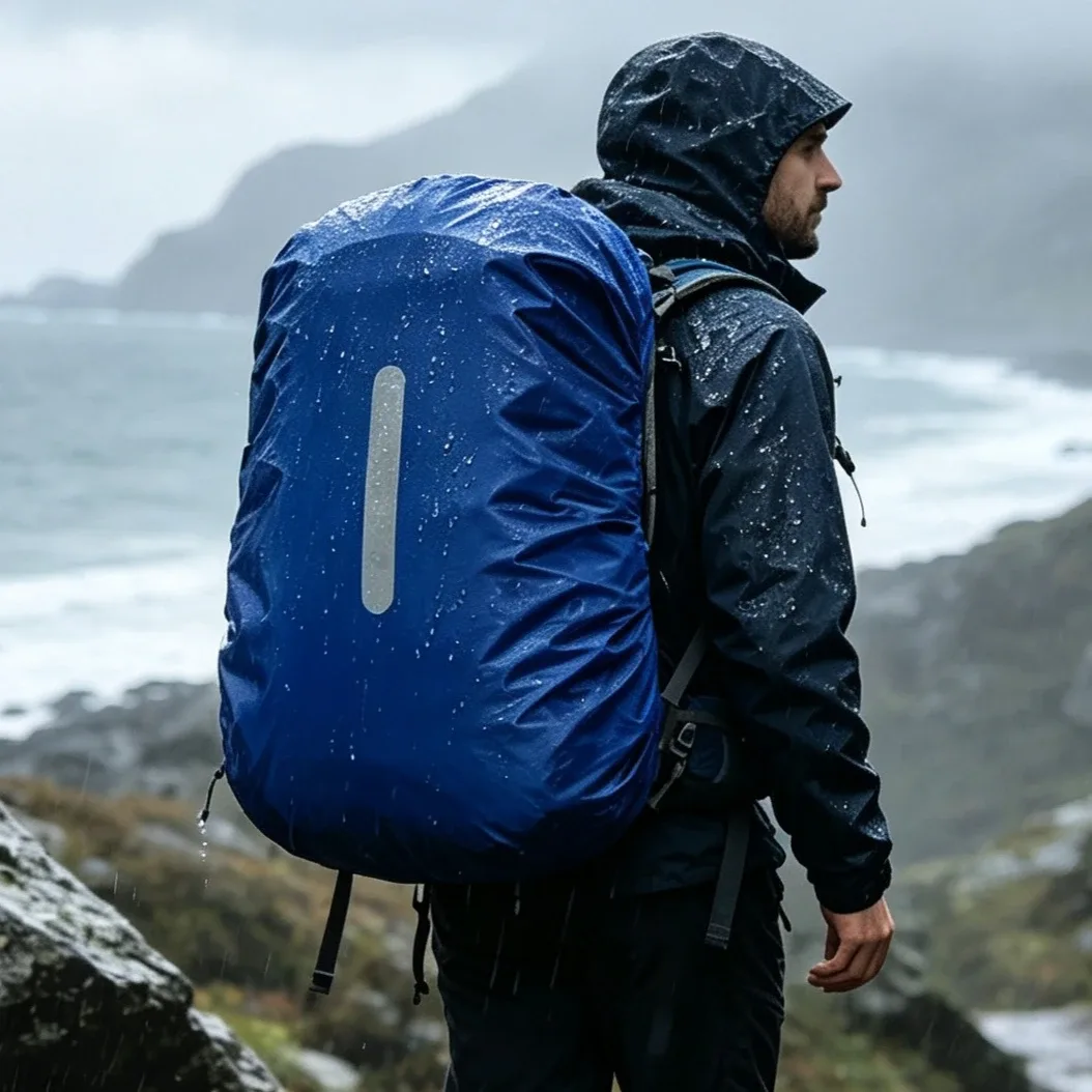 housse de pluie pour sac à dos de randonnée en plein air 20l 35l 45l 60l 70l 80l, housse imperméable pour sac de trekking, housse anti-poussière réfléchissante