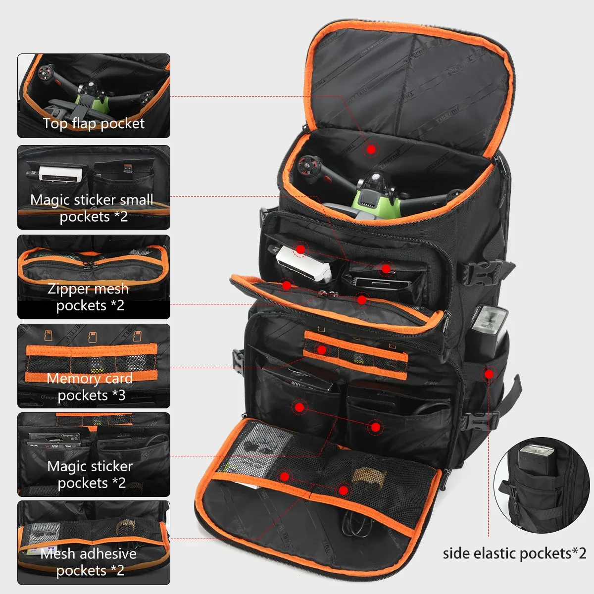 tigernu sacs à dos hommes appareil photo sac à dos 14 15.6 pouces sacs à dos pour ordinateur portable drone paquet couverture étanche voyage sac à dos sacs sac à dos