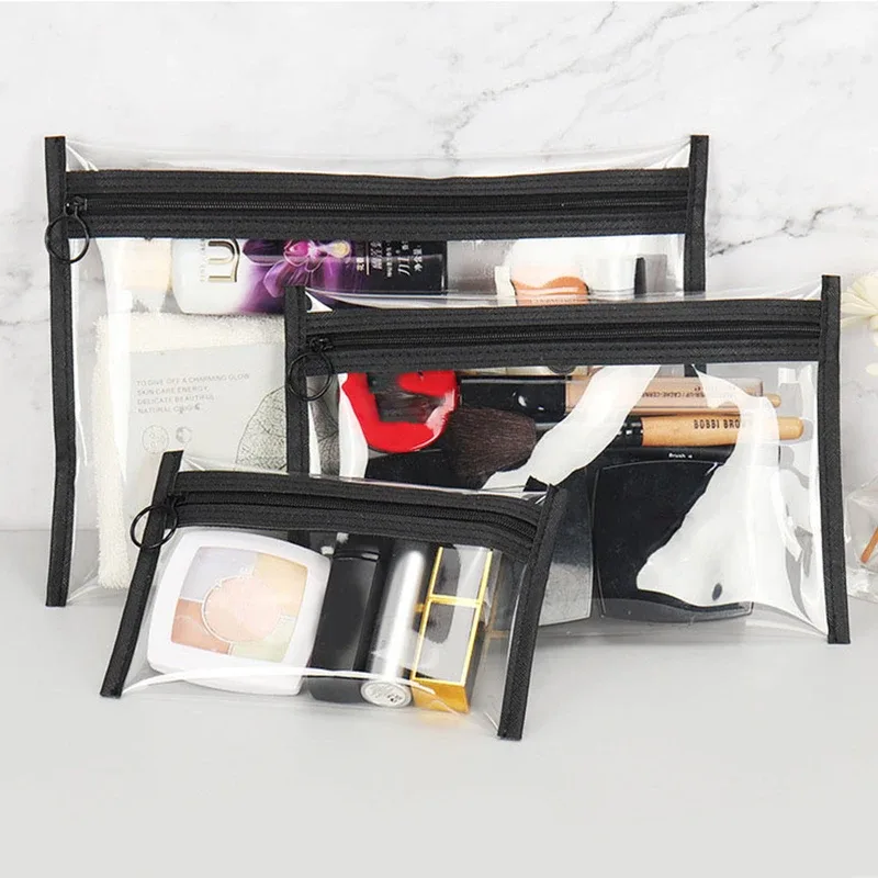 sac à cosmétiques transparent pour femmes, sac de maquillage à fermeture éclair transparente, porte-brosse de maquillage de voyage, organisateur, trousse de toilette, pochette