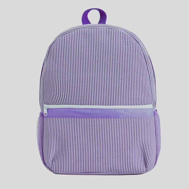 sac à dos scolaire pour tout-petits, sac à dos rayé mignon en seersucker pour filles 12 pouces pour la maternelle, 15 pouces pour les adolescents du lycée