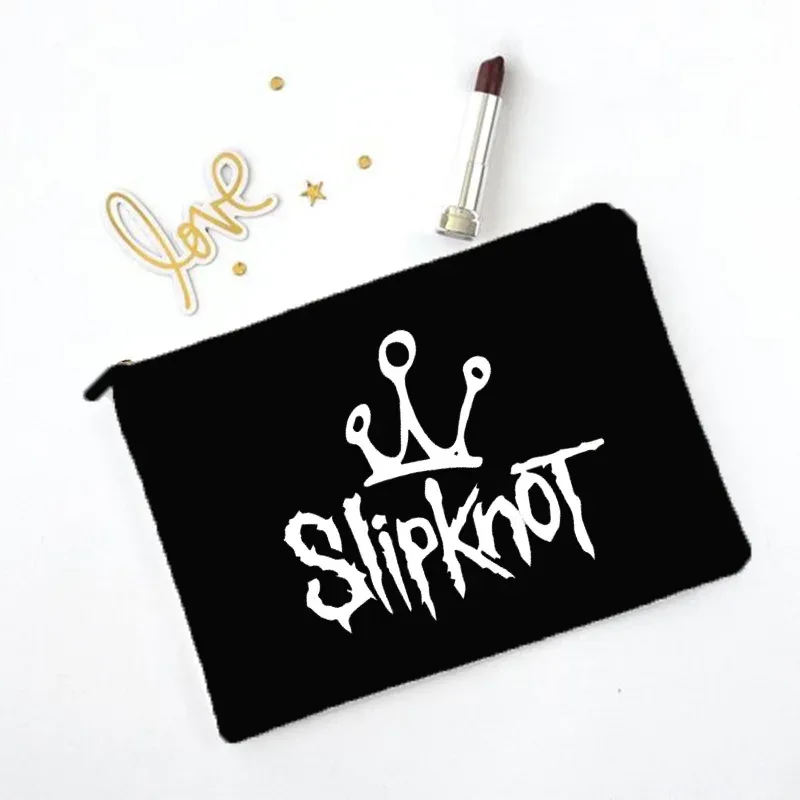 sac à cosmétiques à motif slipknots, trousse de maquillage, organisateur de produits de toilette de voyage, pochette de rangement, sac à crayons, cadeau pour elle