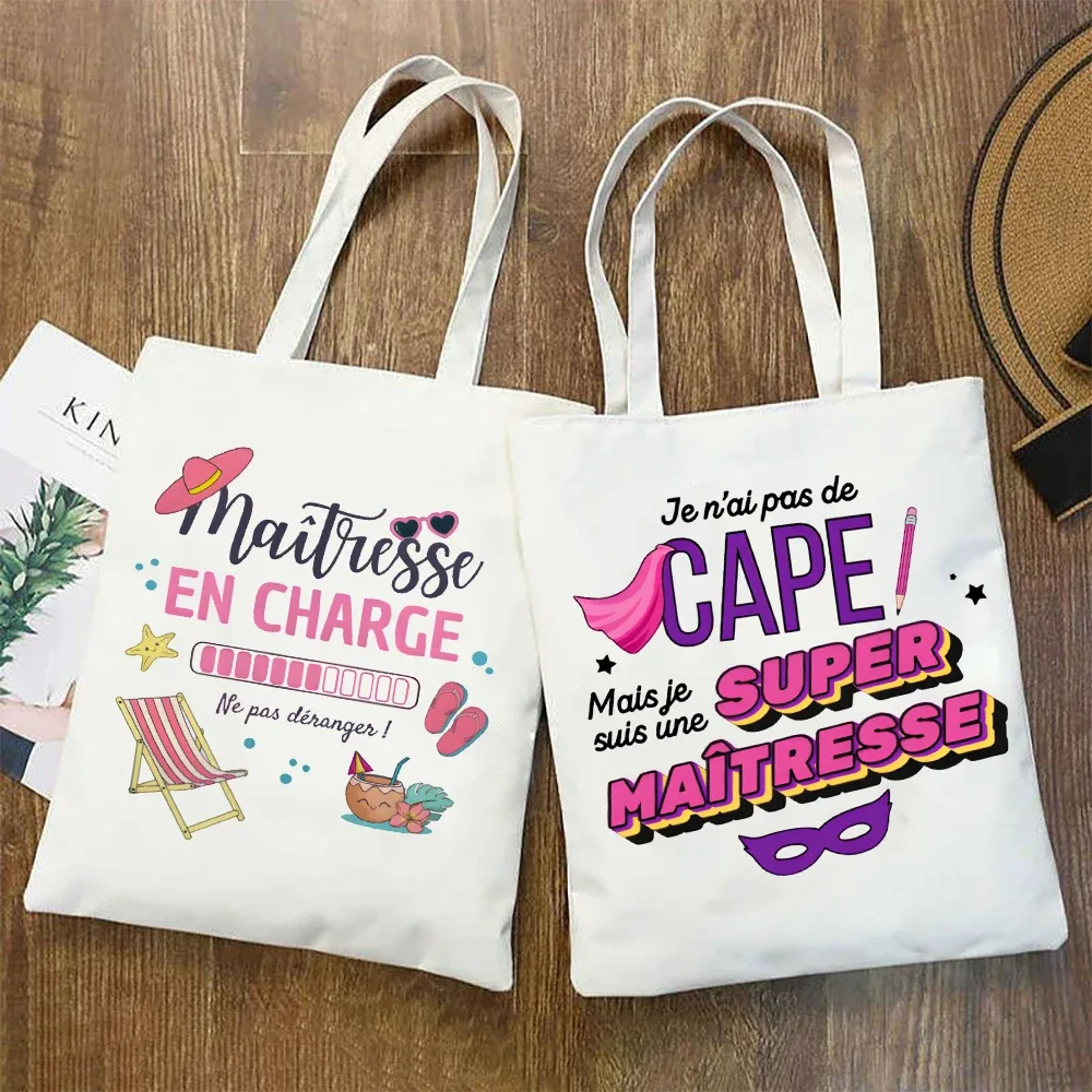 Merci maîtresse femmes sacs à main mode toile sac à bandoulière grande capacité sacs fin de l'école année cadeau entreprise