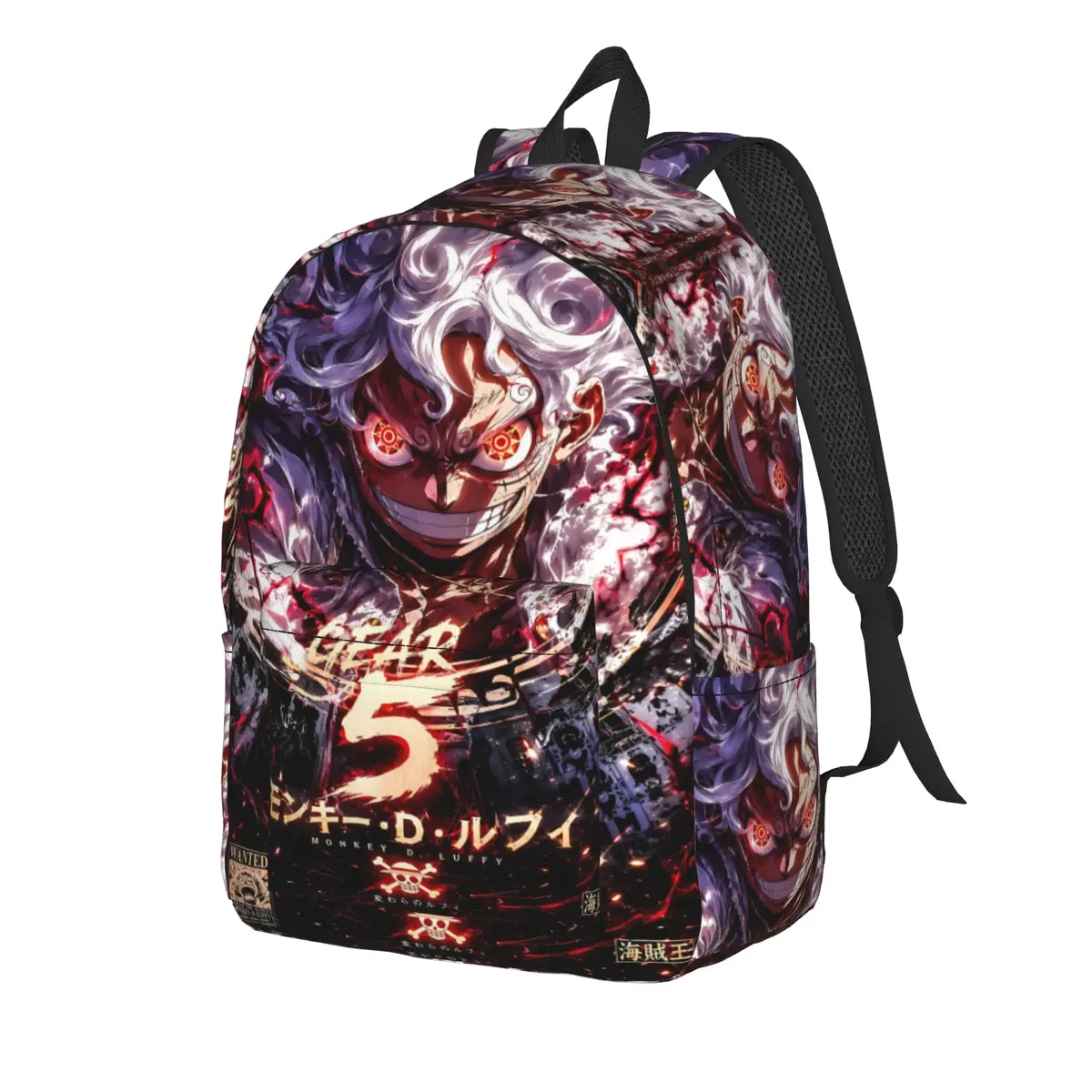 sac à dos one piece anime luffy gear 5, style shonen, classique, avec fermeture éclair, pour voyage