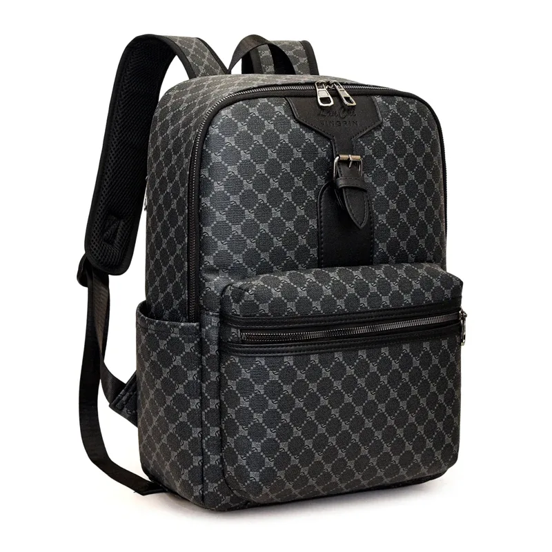 sacs à dos de luxe pour hommes, sac d'ordinateur de grande capacité de haute qualité, sac à bandoulière étanche en pu, sac d'école de style vintage