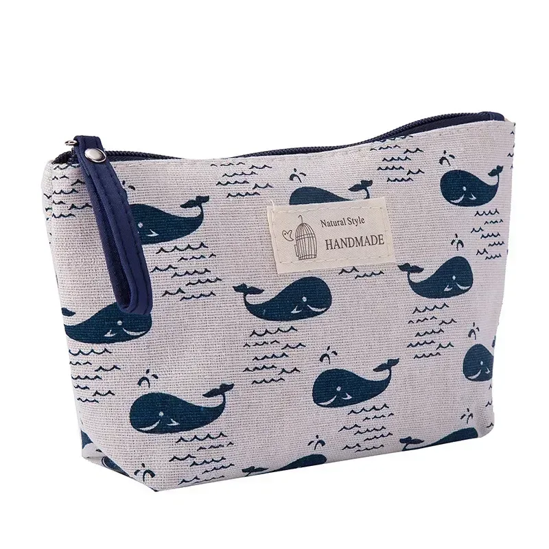 sac à cosmétiques en toile imprimée à la mode, pour le rangement du maquillage, petits sacs de maquillage de voyage, organisateur, sac de rouge à lèvres pour femmes