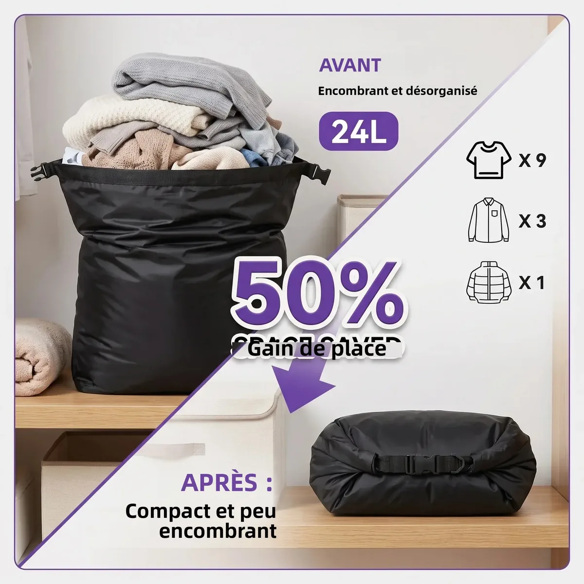 sacs voyage compression vide lourds voyage etanche anti dechirure reutilisable organisateur rv campeur durable portatif compact leger pliable protection anti humidite & moisi maison placard sacoche homme sac de sport